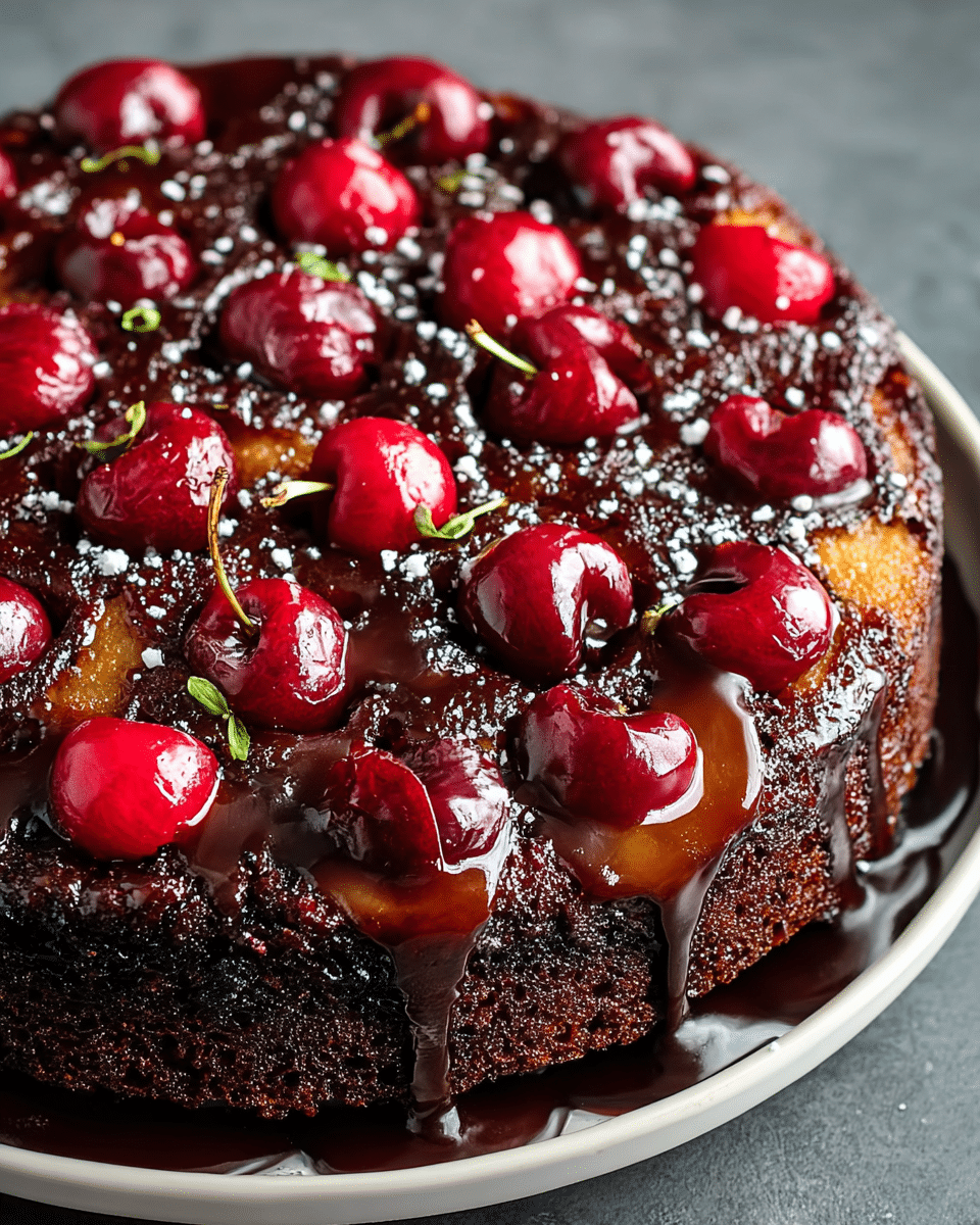 Chocolate Cherry Upside Down Cake