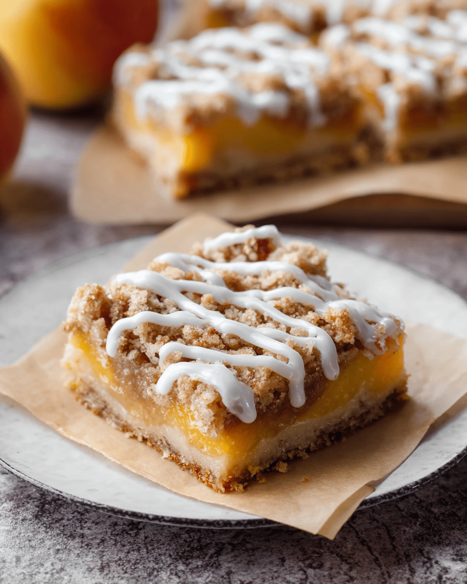 Peach Pie Crumble Bars
