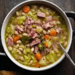Smoked Ham Hock Bean and Cabbage Soup