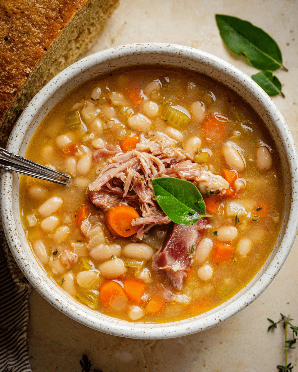 Slow Cooker Ham Bone Bean Soup