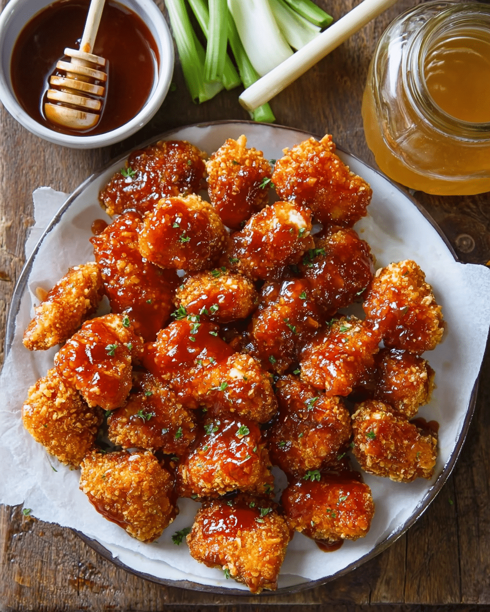 Baked Honey BBQ Popcorn Chicken