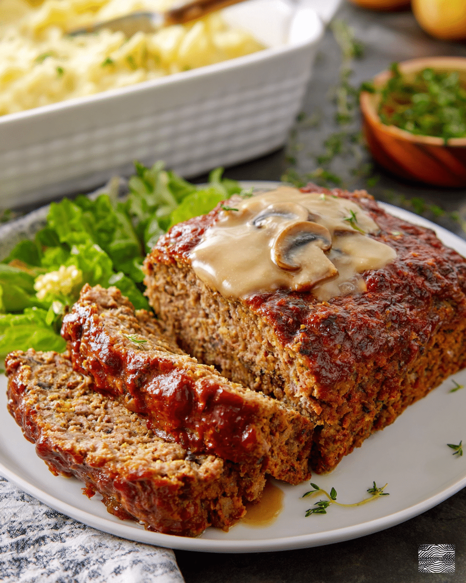 Meatloaf with Mushroom Gravy