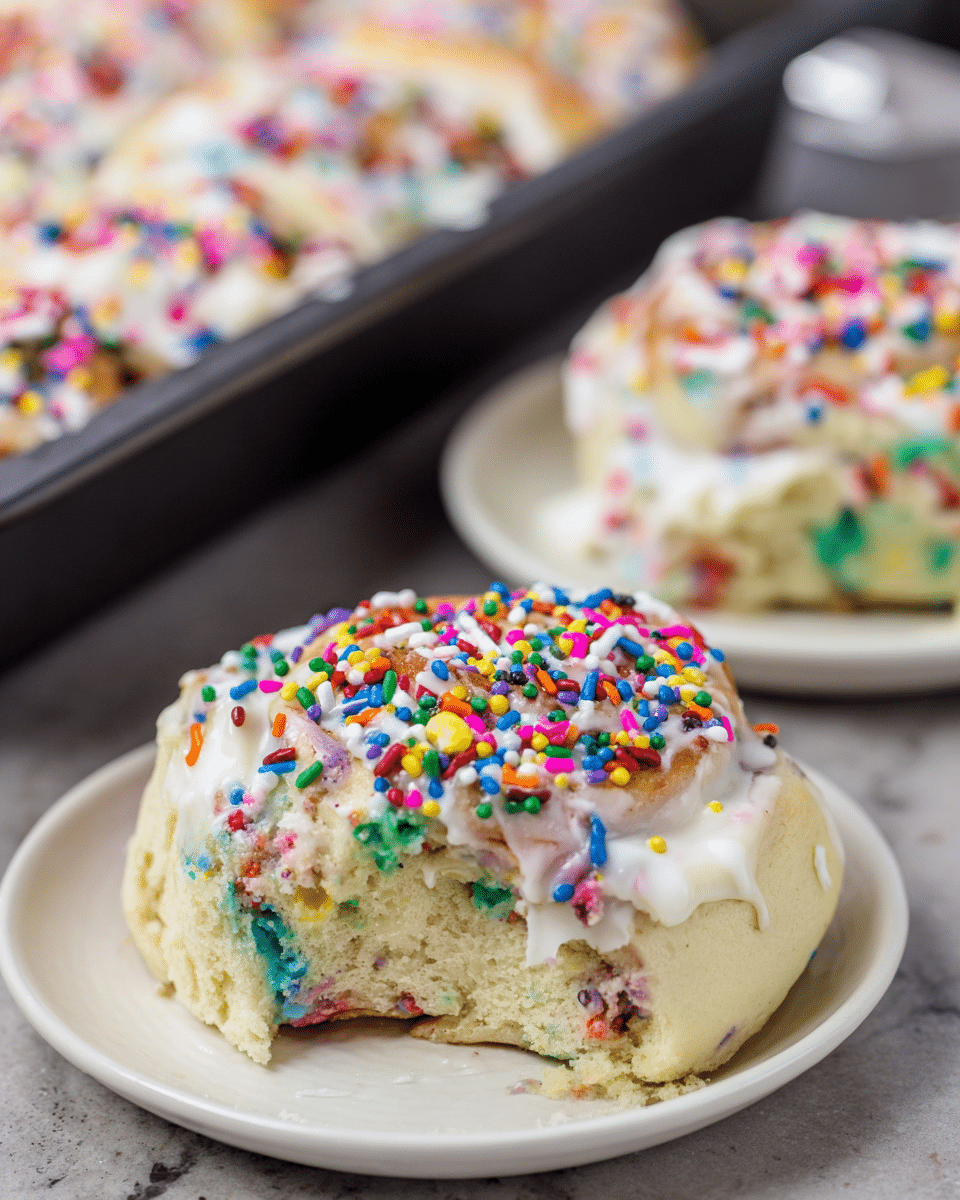 Overnight Funfetti Cinnamon Rolls