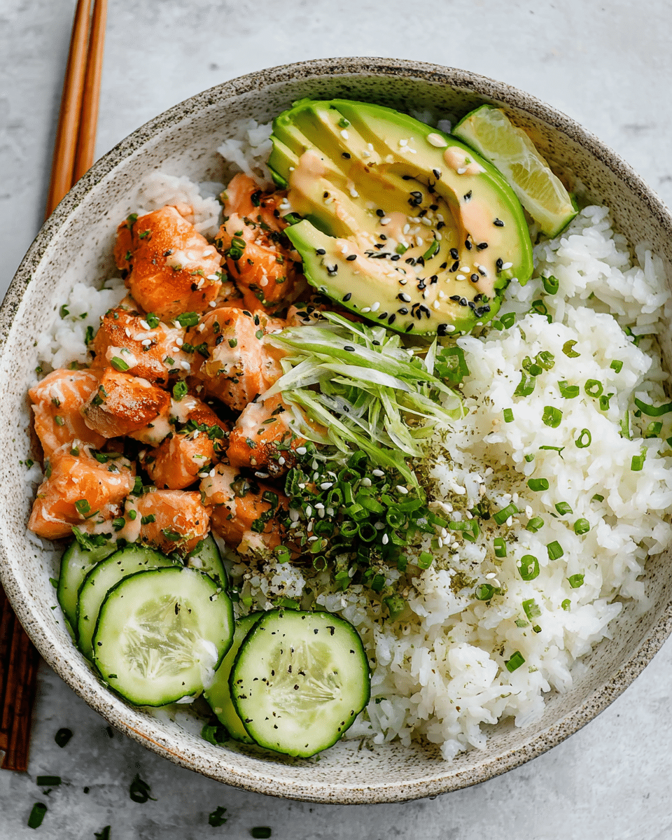 Spicy Salmon Bowls with Coconut Rice