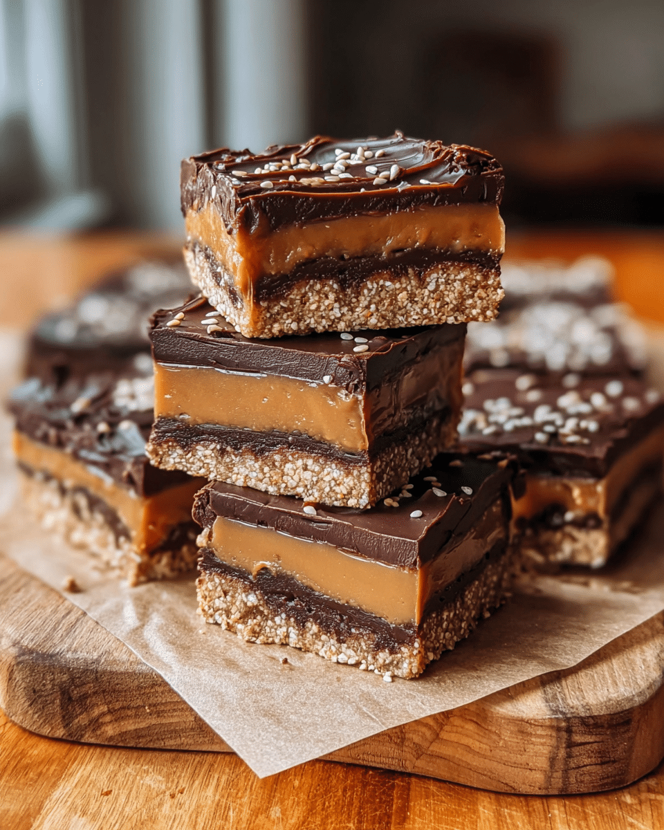 Tahini Caramel Chocolate Bars