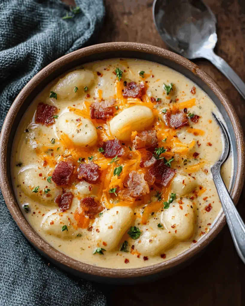 Bacon Cheddar Gnocchi Soup