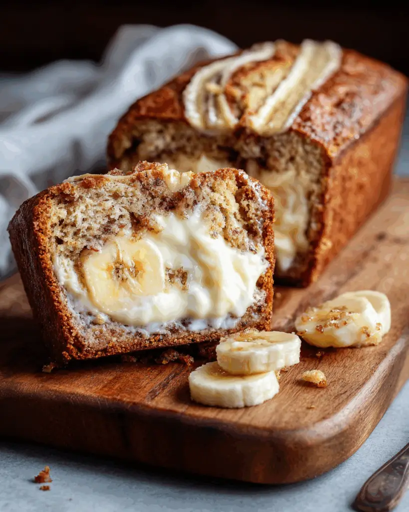 Cheesecake-Stuffed Banana Bread