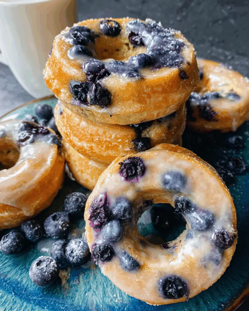 Baked Vegan Blueberry Donuts