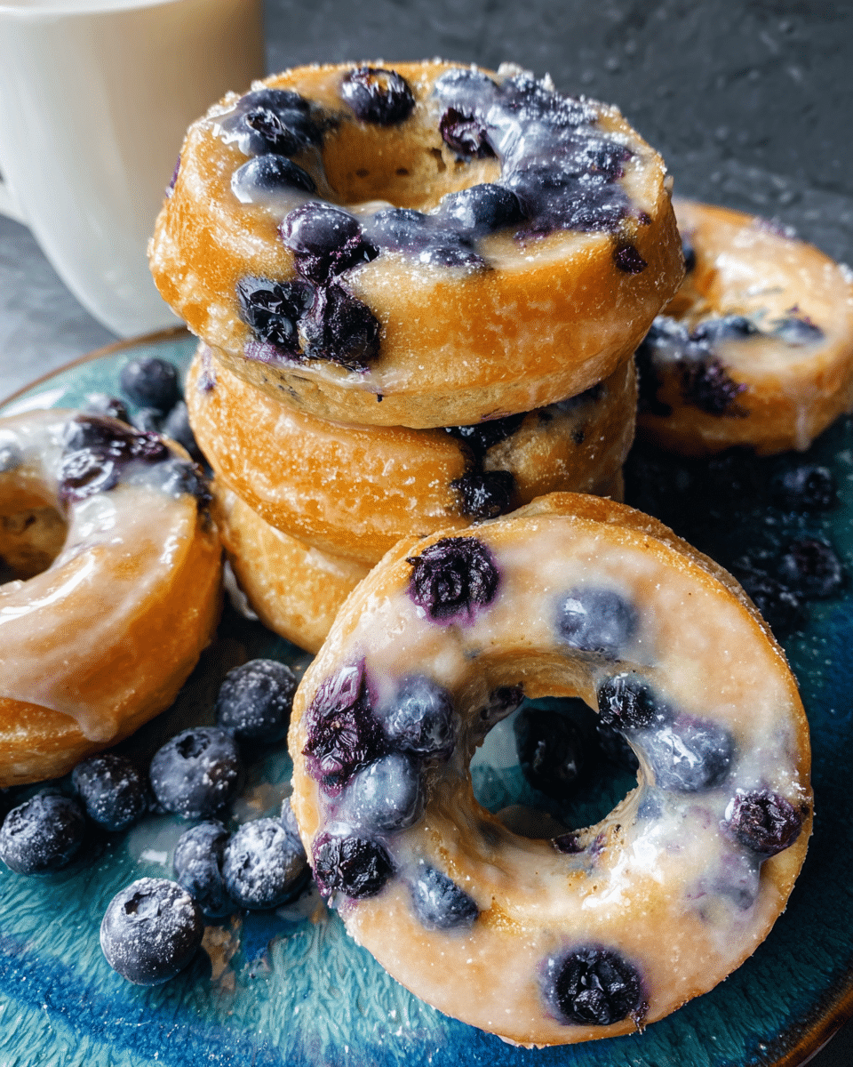 Baked Vegan Blueberry Donuts
