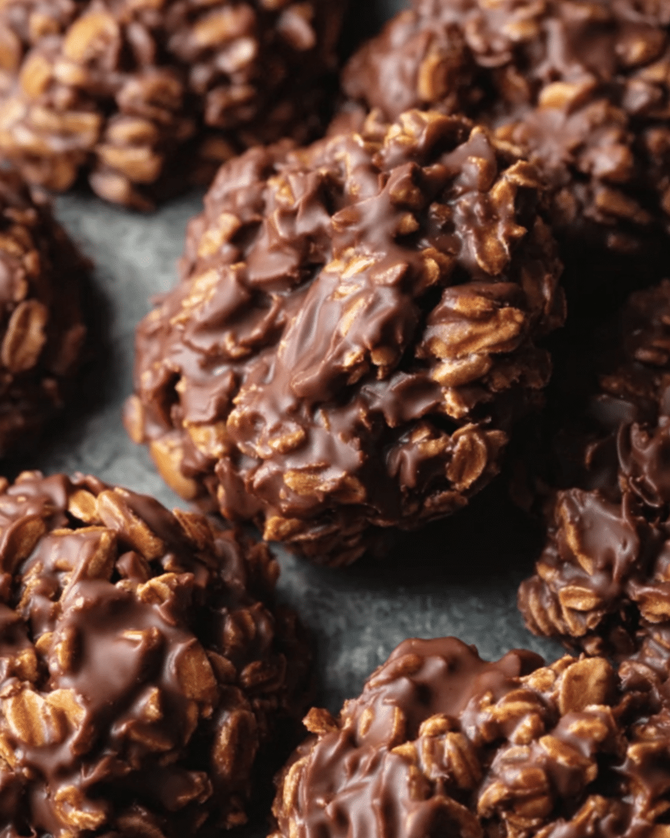 Chocolate Peanut Butter No-Bake Cookies