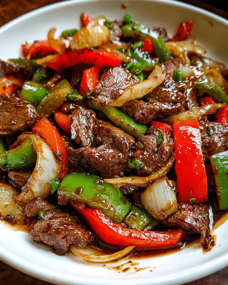 Pepper Steak with Bell Peppers and Onion
