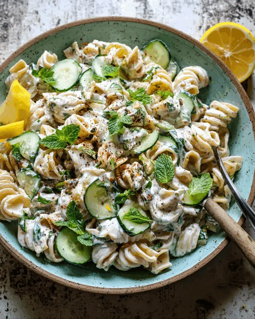 Vegan Tzatziki Pasta Salad