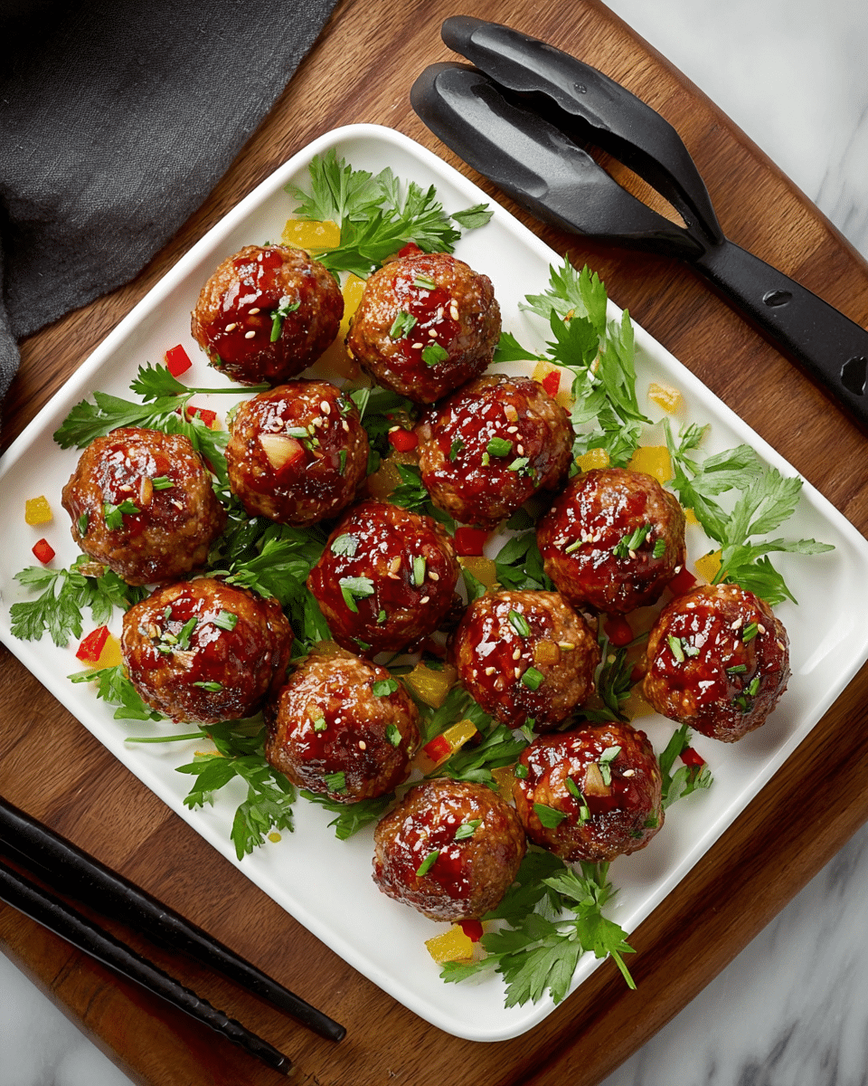 Sweet Chili Pineapple Party Meatballs