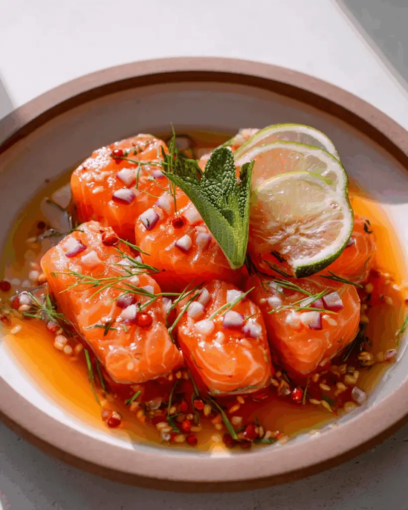 Salmon Crudo with Citrus Soy Dressing