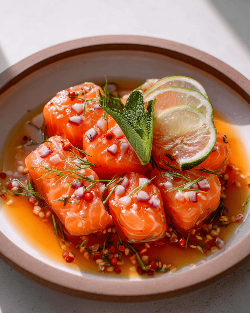 Salmon Crudo with Citrus Soy Dressing
