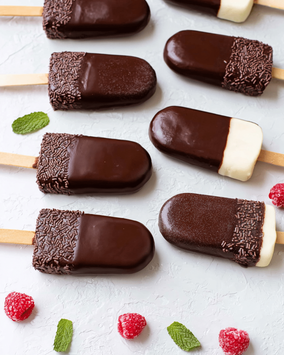 Chocolate-Dipped Vanilla Cakesicles