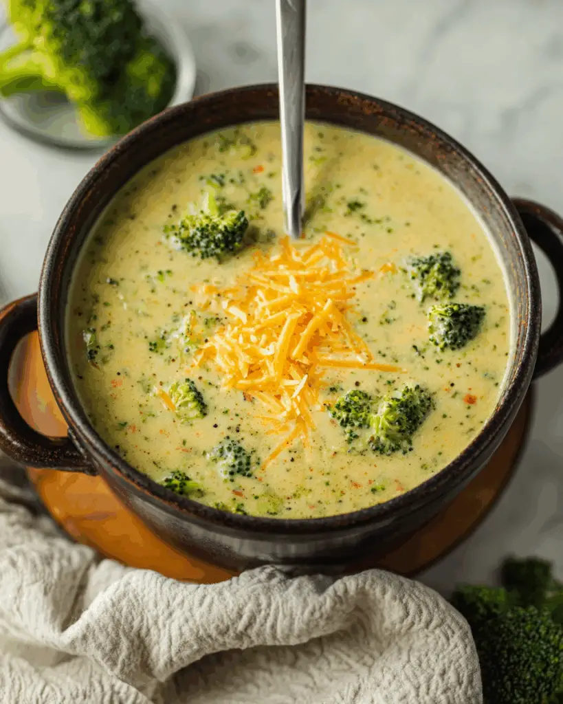 High Protein Broccoli Cheddar Soup