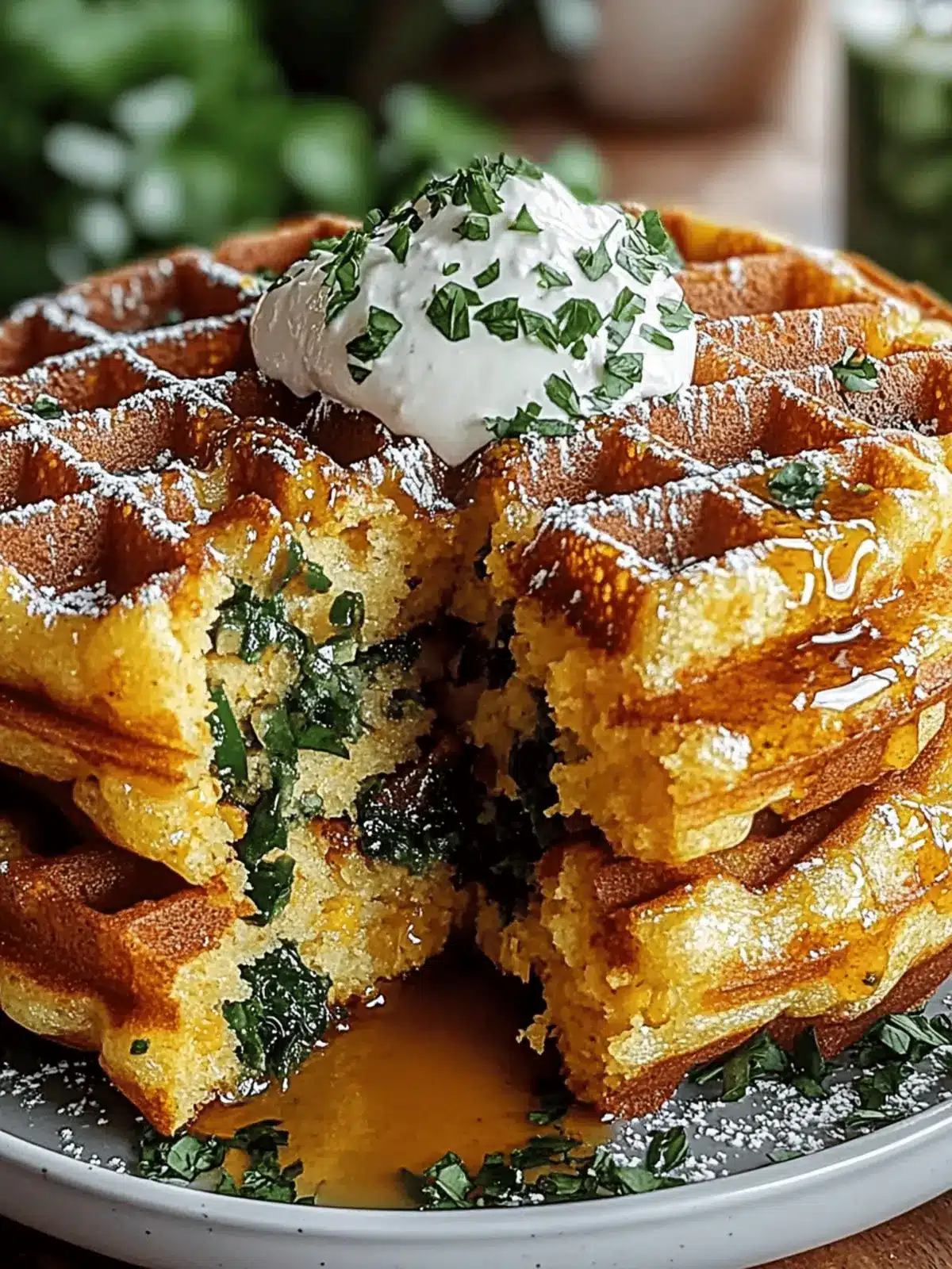 Cheddar Jalapeño Cornbread Waffles