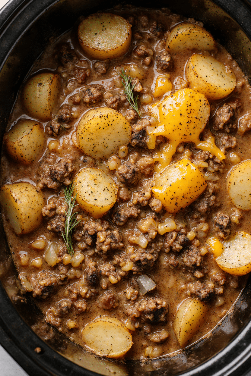 Crock Pot Hamburger Potato Casserole