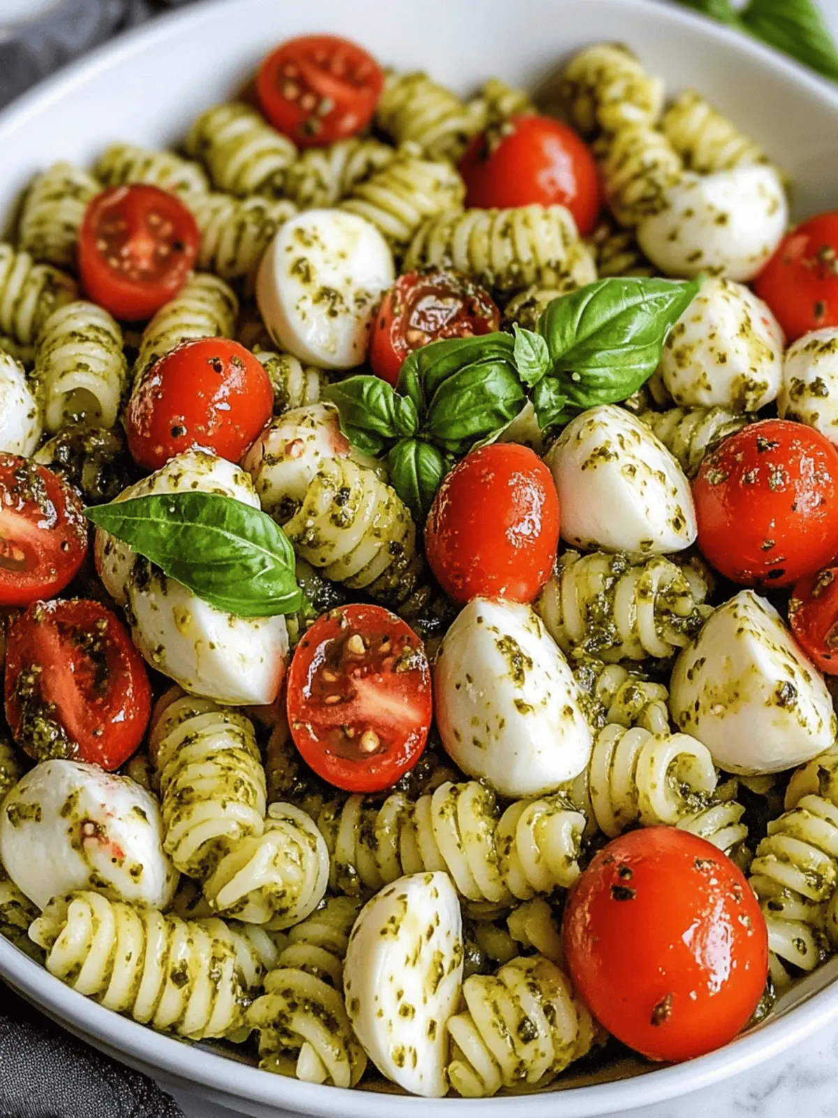Pesto Caprese Pasta Salad
