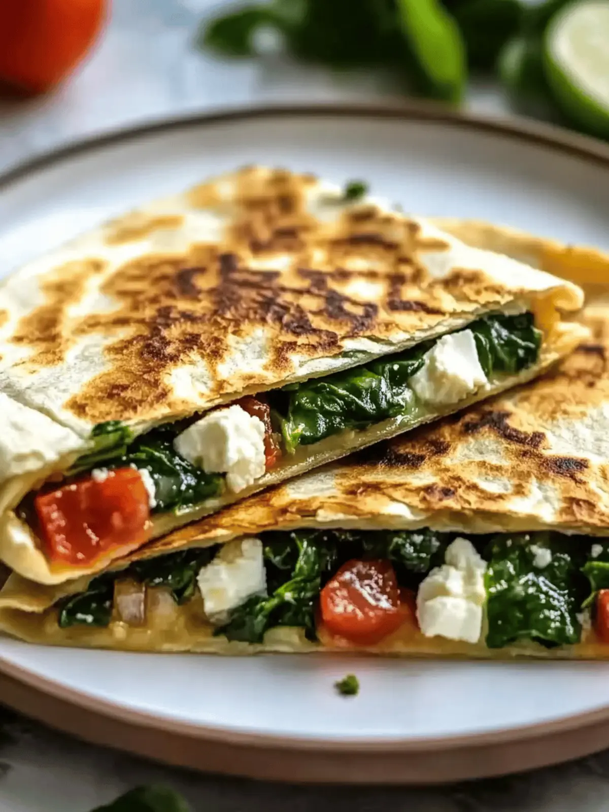 Spinach and Feta Quesadillas