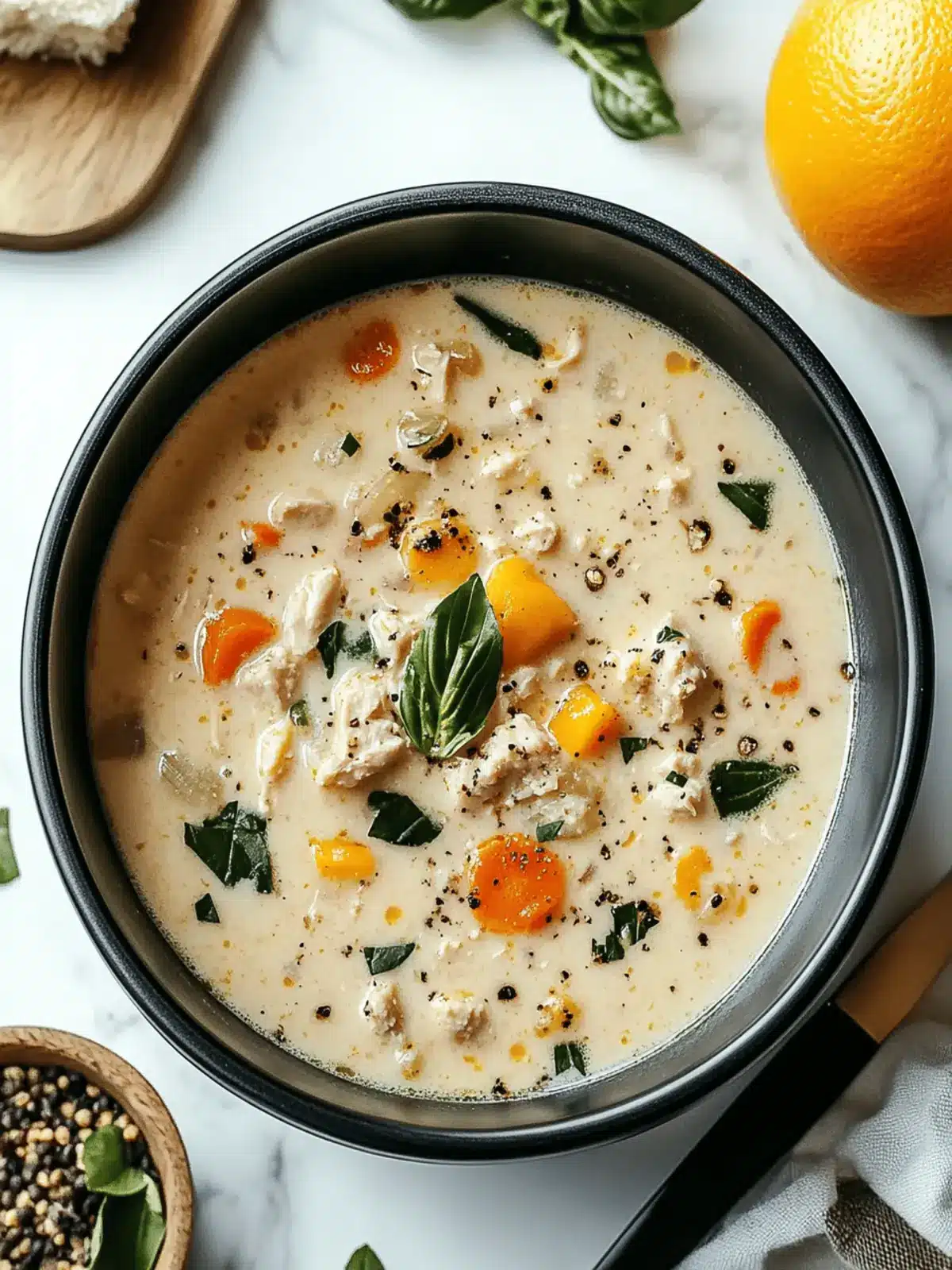 Creamy Italian Ground Chicken Soup