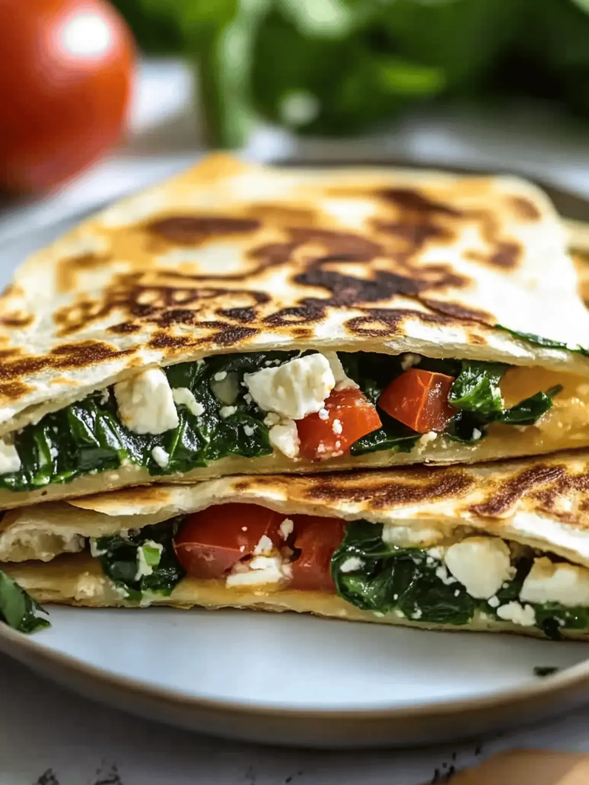 Spinach and Feta Quesadillas