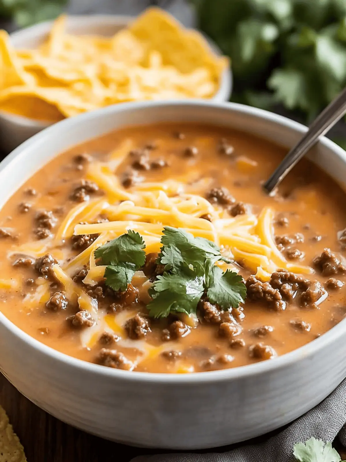 Creamy Cheesy Ground Beef Taco Soup