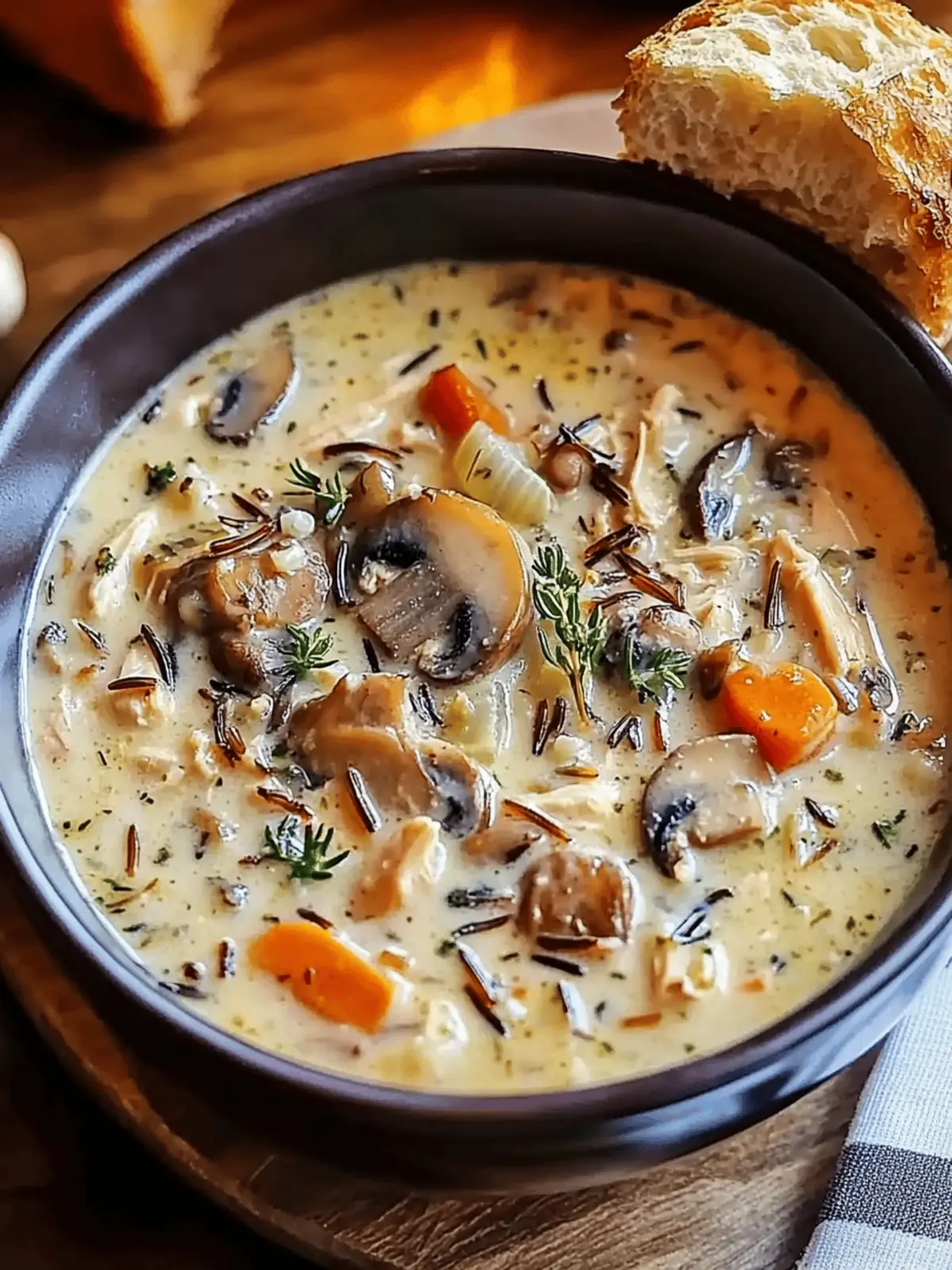 Creamy Mushroom Chicken & Wild Rice Soup
