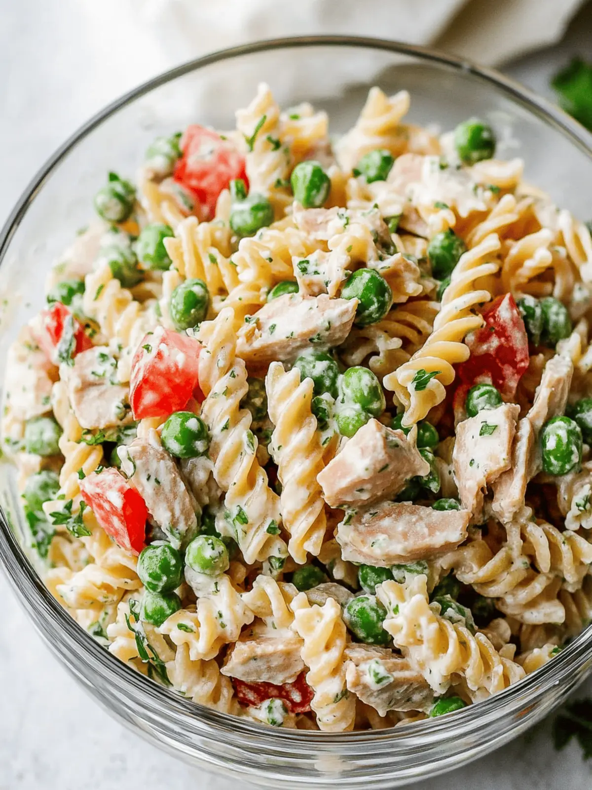 Healthy Tuna Pasta Salad with Peas