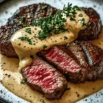 Juicy Steak with Creamy Garlic Sauce