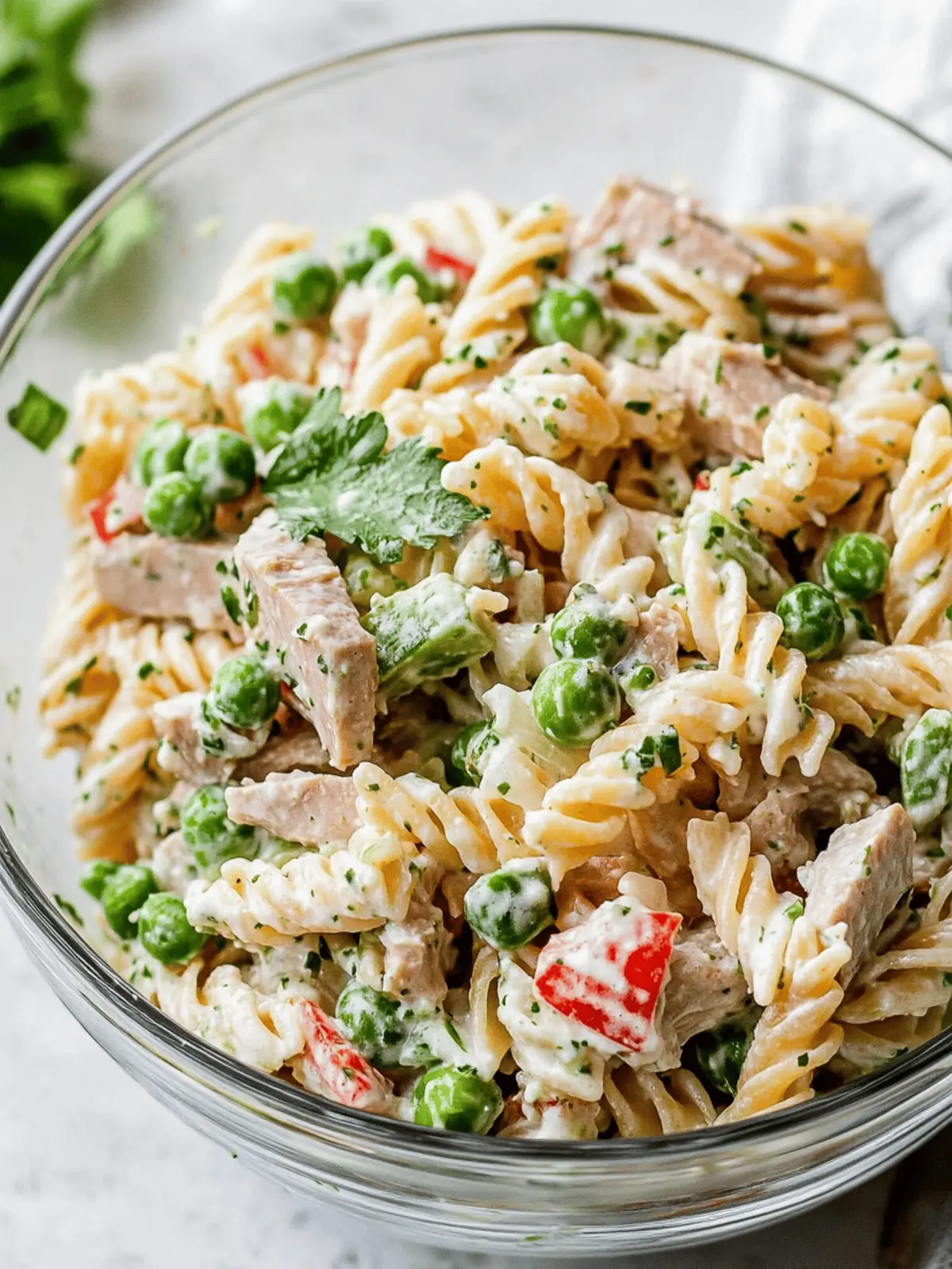 Healthy Tuna Pasta Salad with Peas