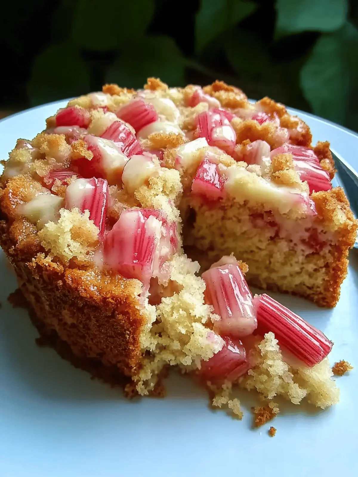 Sour Cream Rhubarb Coffee Cake