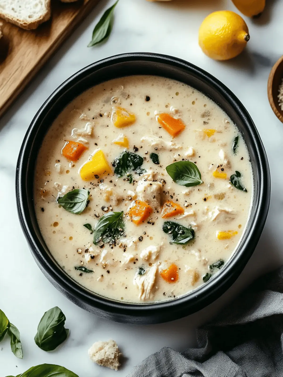 Creamy Italian Ground Chicken Soup