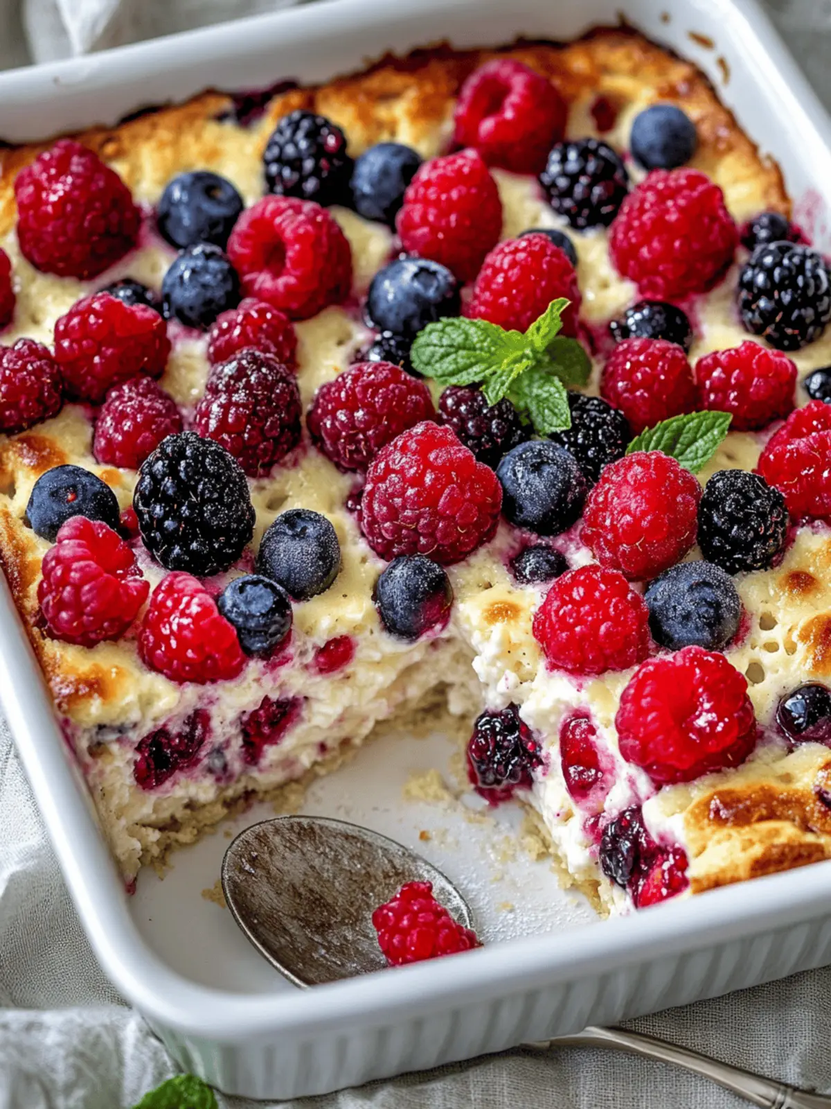 High Protein Triple Berry Bake