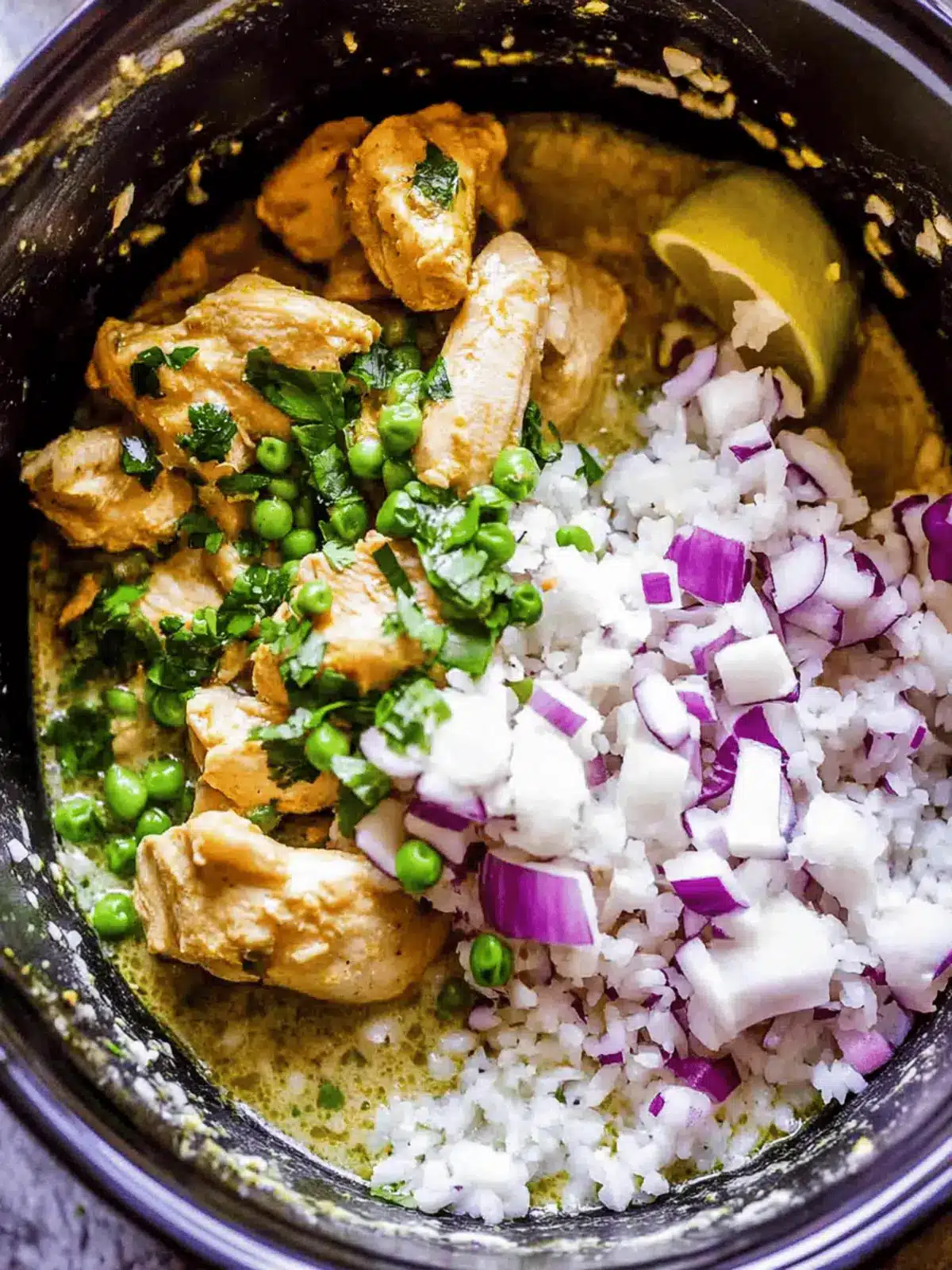 Slow Cooker Basil Chicken Coconut Curry
