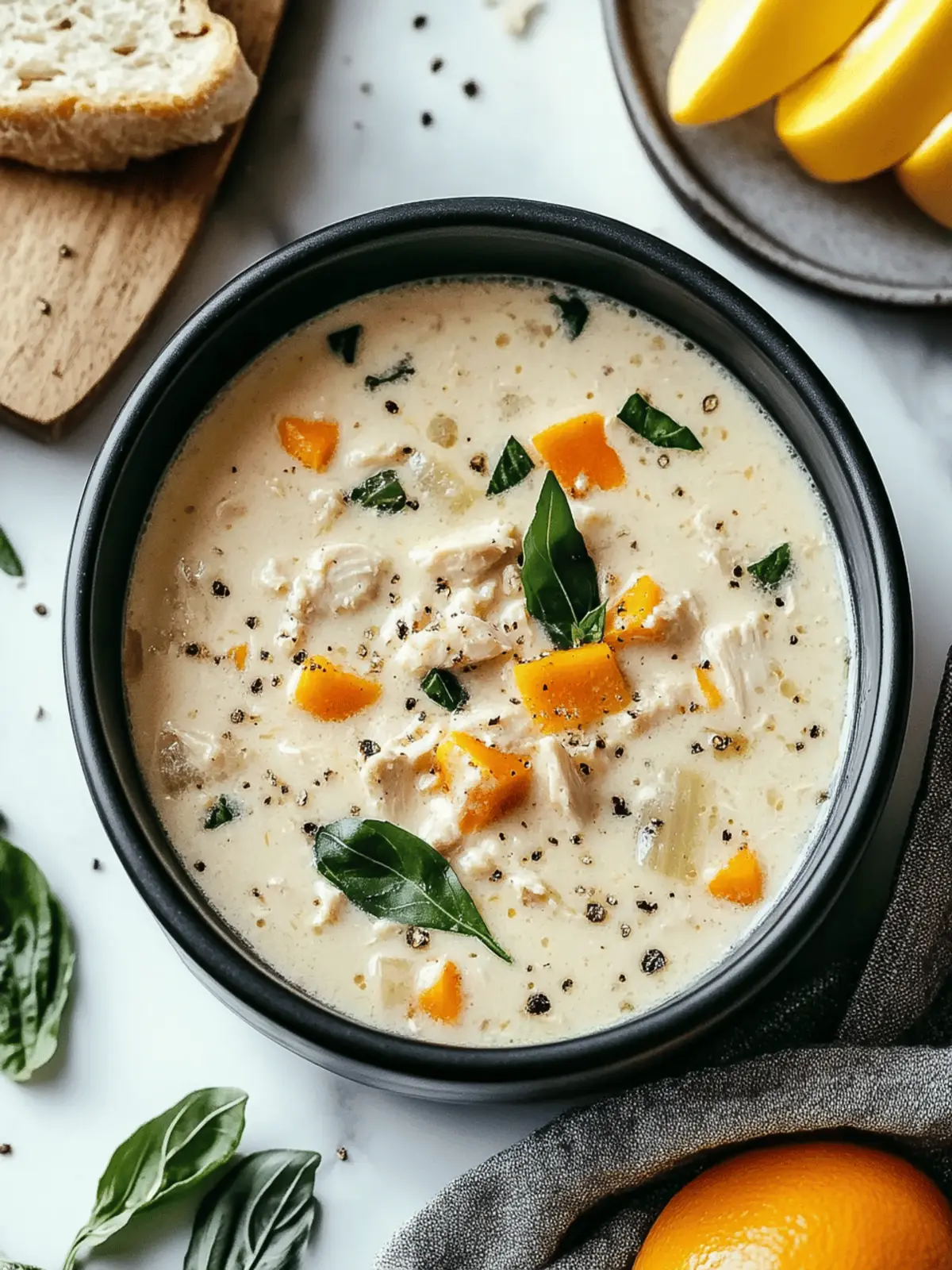 Creamy Italian Ground Chicken Soup