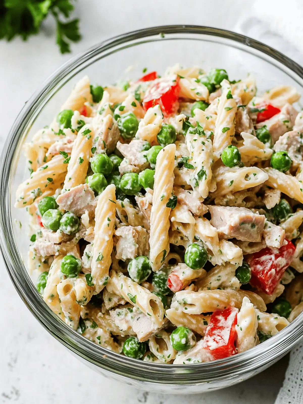 Healthy Tuna Pasta Salad with Peas