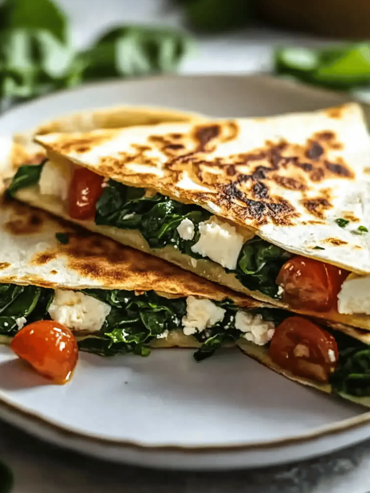 Spinach and Feta Quesadillas