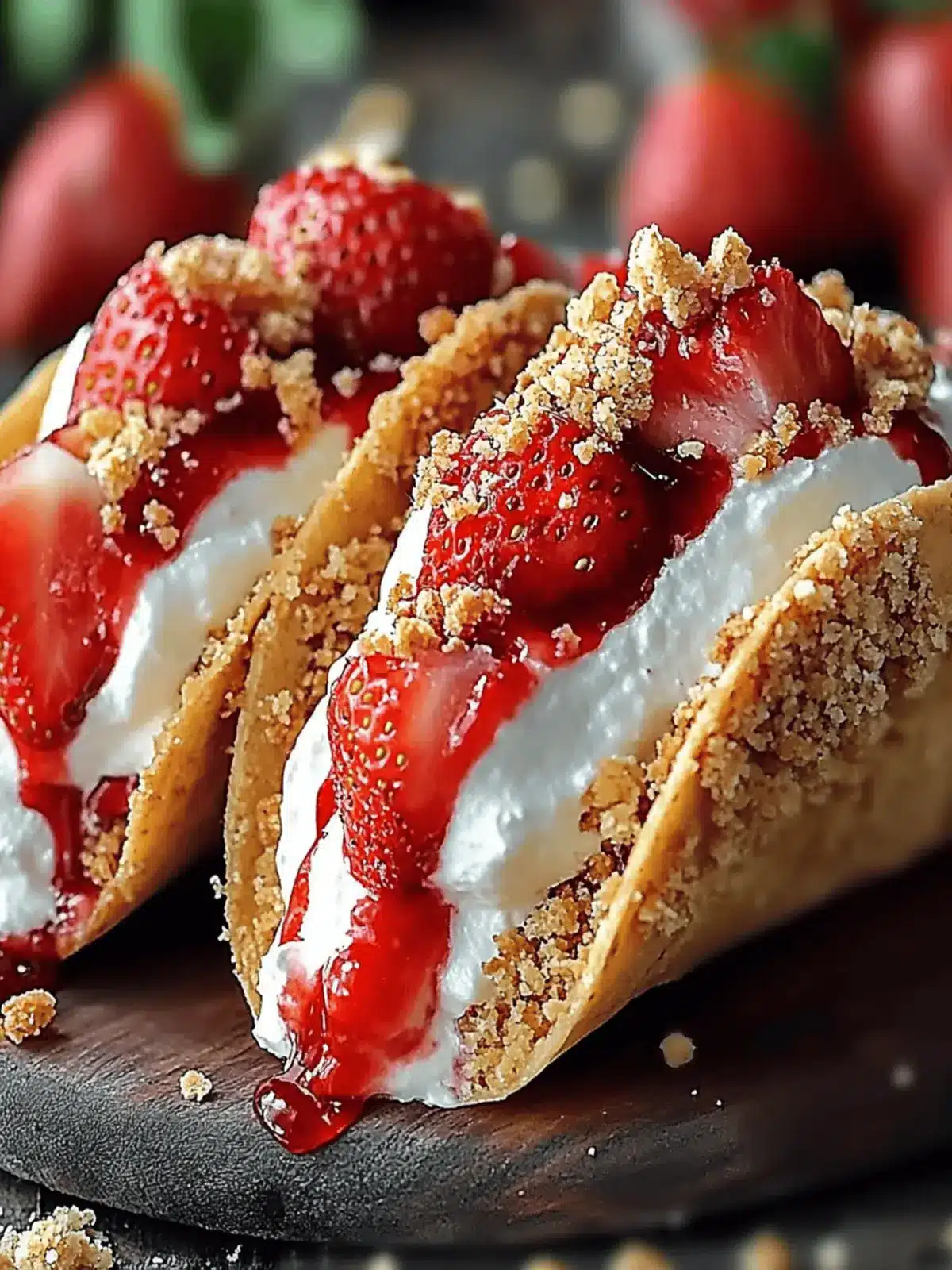 Strawberry Crunch Cheesecake Tacos