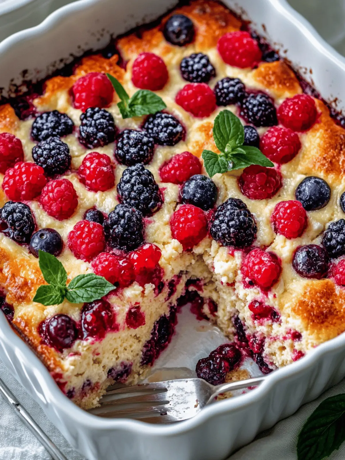 High Protein Triple Berry Bake