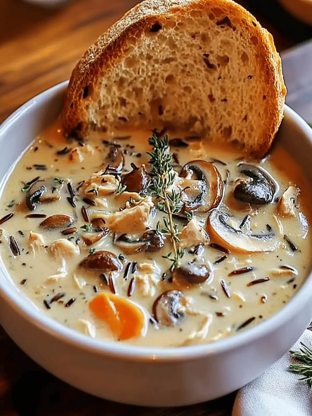 Creamy Mushroom Chicken & Wild Rice Soup