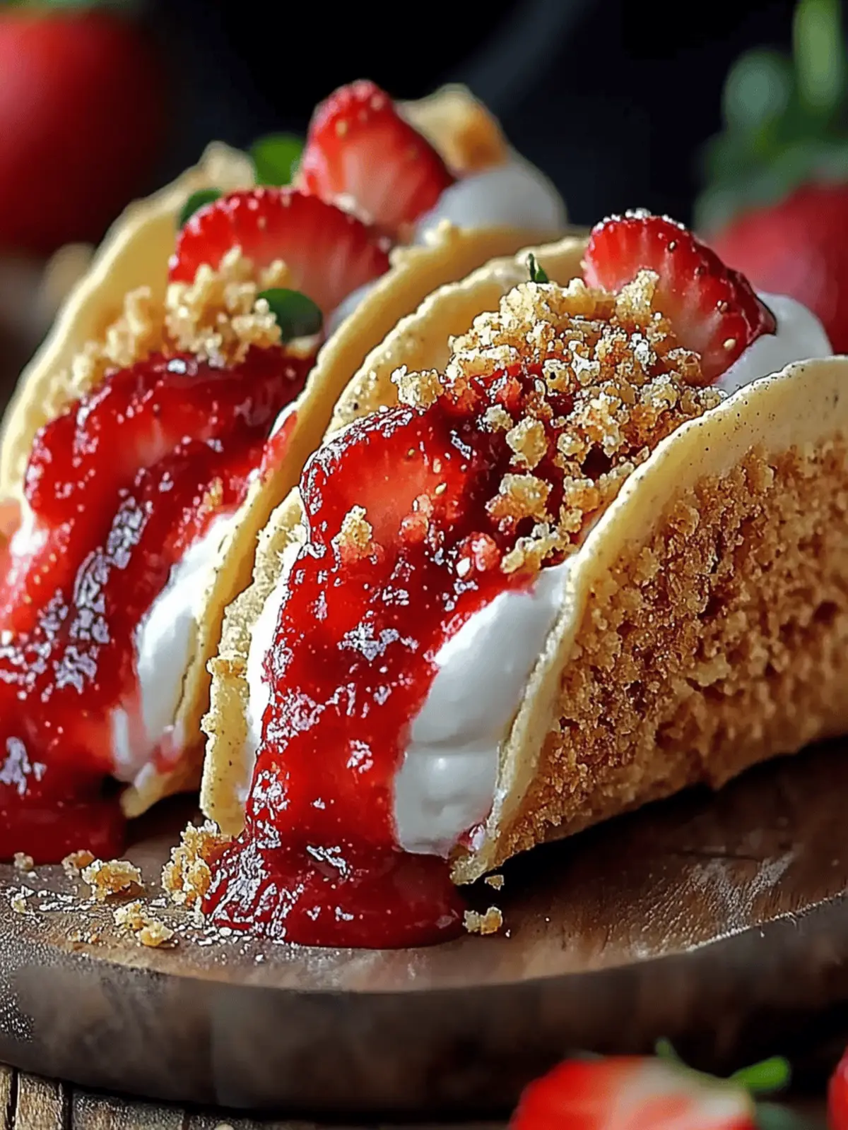 Strawberry Crunch Cheesecake Tacos