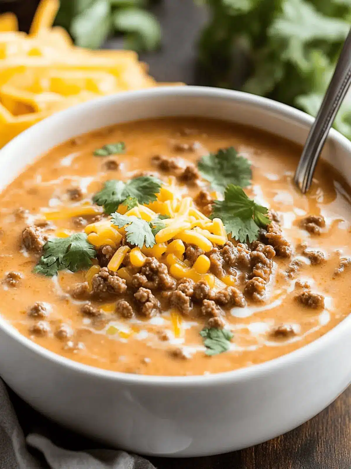 Creamy Cheesy Ground Beef Taco Soup for Cozy Family Nights
