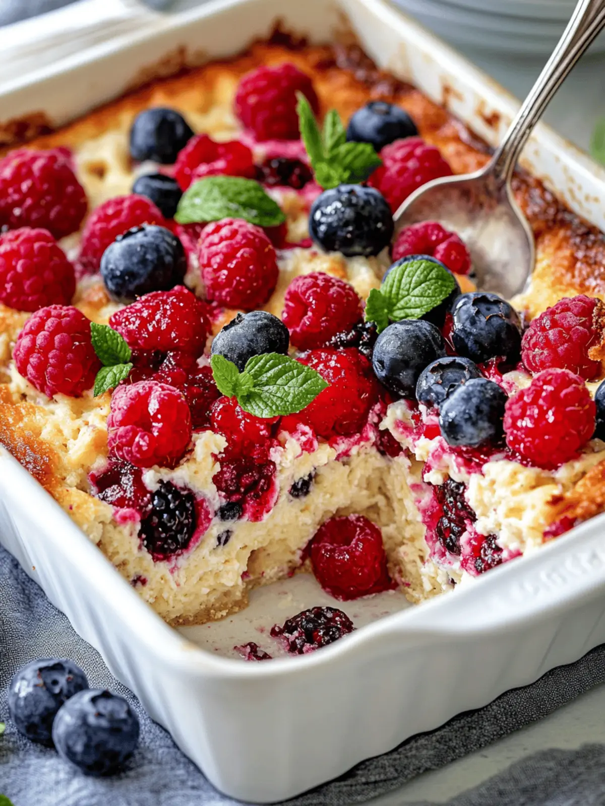 High Protein Triple Berry Bake