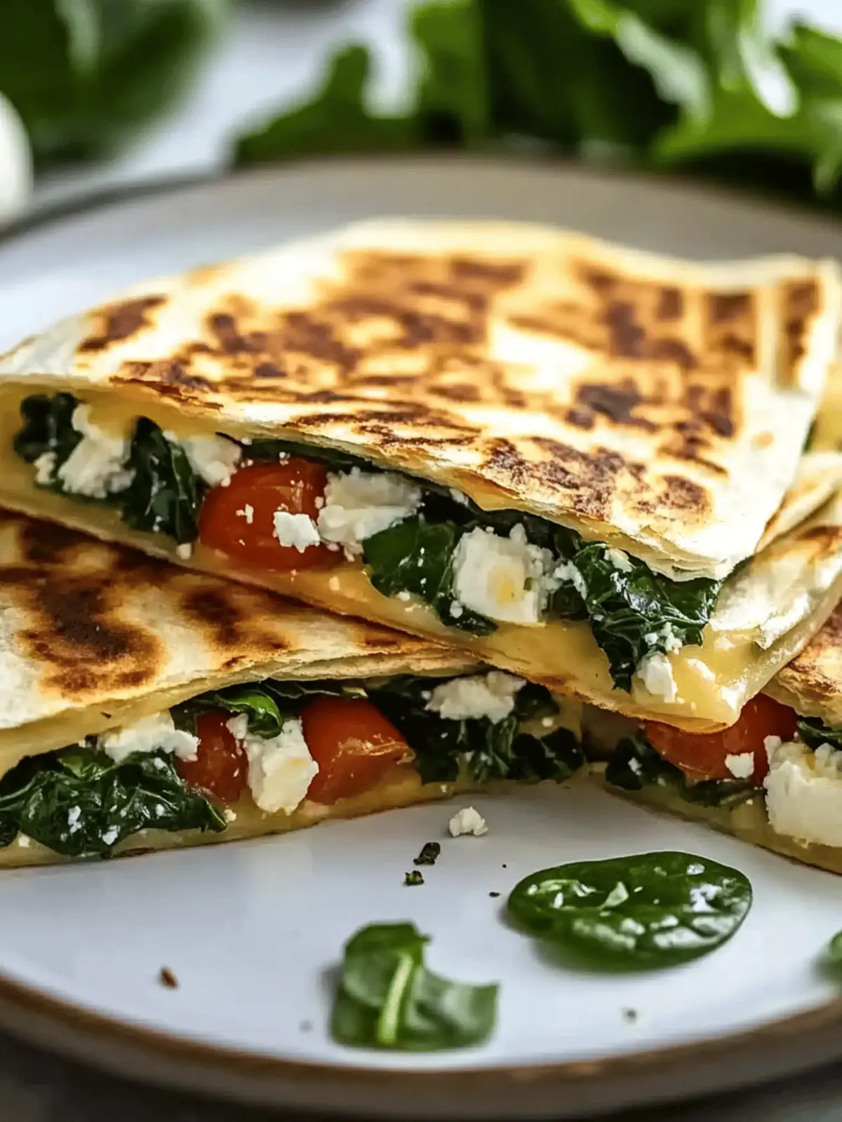 Spinach and Feta Quesadillas