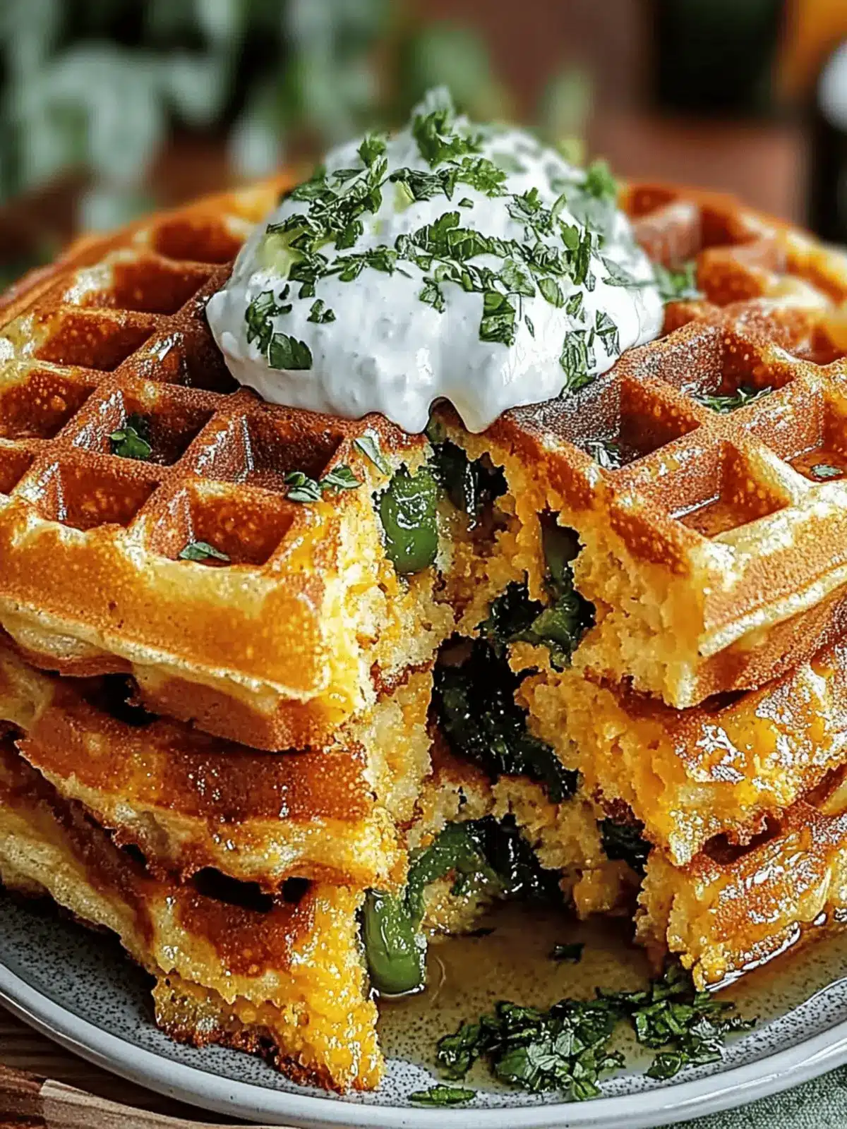 Cheddar Jalapeño Cornbread Waffles