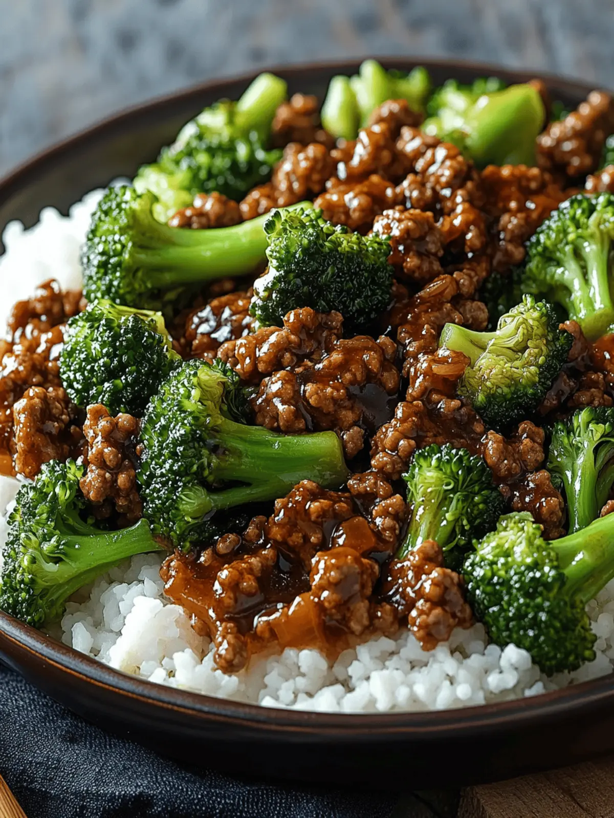 Honey Garlic Ground Beef and Broccoli