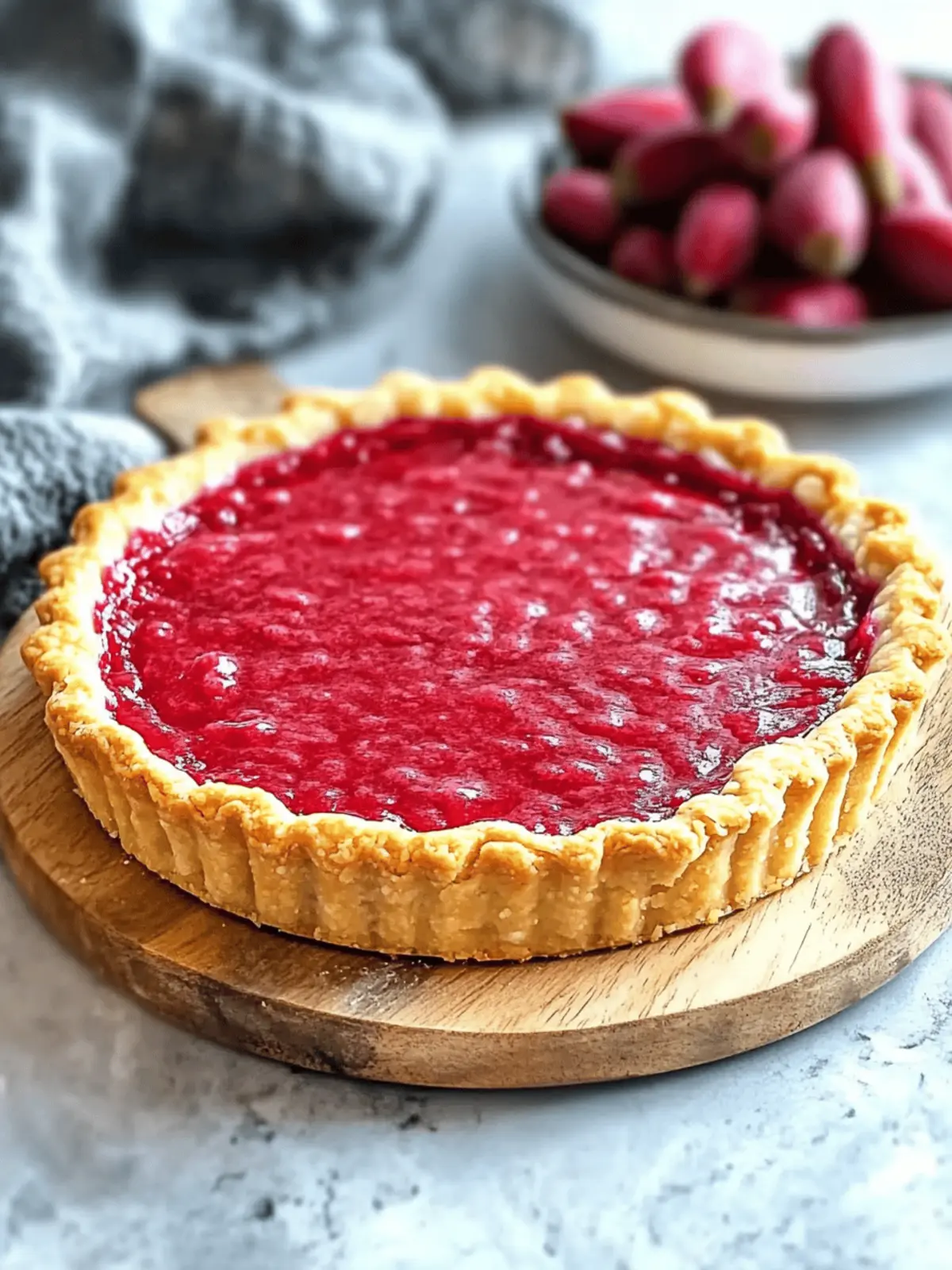 Sweet Rhubarb Custard Tart