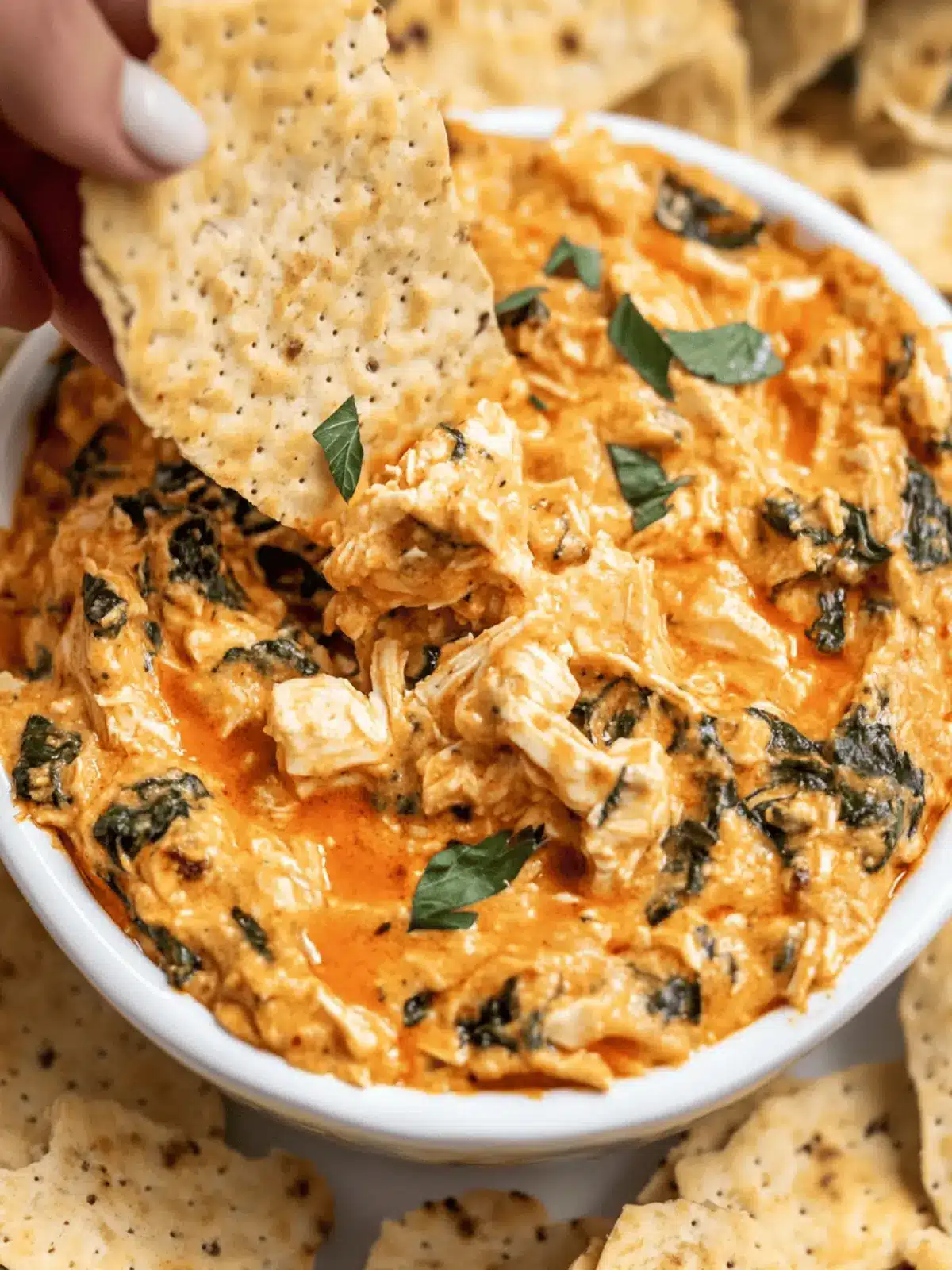 Buffalo Chicken Spinach Dip